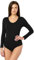 Merry Style Damen Langarm Body BD900 (Schwarz, XL)