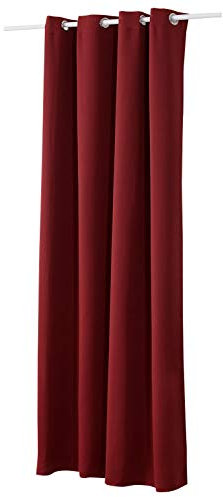 WOLTU Gardinen mit Ösen, Verdunklungsvorhang für Wohnzimmer Schlafzimmer, Blickdicht, gegen Kälte und Hitze, 250g/m² Dicke, 140 x 225 cm, Bordeaux