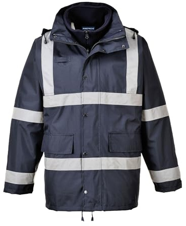 Portwest S431 Iona 3-in-1 Traffic Jacket Long Sleeve Stud Front Opening | Navy, 3X Large, EN 343 Class 3:1, EN 17353, Regular Fit, Interactive Fleece, Safe and Secure Storage, Phone Pocket, 6 Pockets