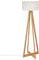 ATMOSPHERA CREATEUR D'INTERIEUR Lámpara de pie de estilo puro y simple - Pie de bambú y pantalla trenzada de aspecto fibra de vidrio, Blanco/Marron, D. 50 x H. 150 cm