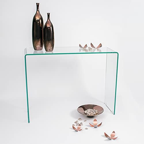 Homely - Mesa Consola de Cristal Curvado Murano, de 100x35x75 cm