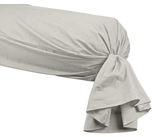 Home Cassiopee tr80pe-grp Kissenhülle für Nackenrolle 80 Fäden Perkal grau Perle 45 x 185 cm