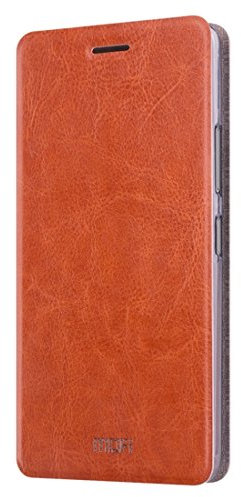 OnePlus 5 Handyhülle Flip Cover, Farbe: Leder, Stützfunktion für TV Nutzung, Magnesium-Schild für erhöhten Schutz