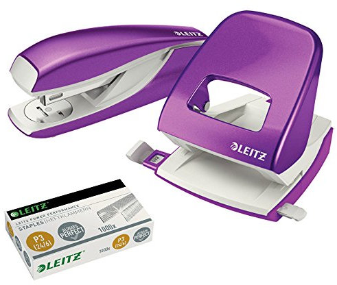 Leitz 5008 NeXXt Series Bürolocher, Metall, bis zu 30 Blatt (Set │ violett)