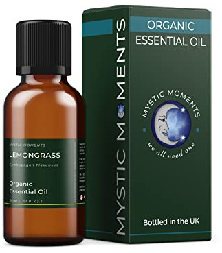 Mystic Moments | Organic Lemongrass Essential Oil | 30ml | Cymbopogon flexuosus gives a fresh citrus-herb aroma for diffusers, oil blends and fragrance formulations.