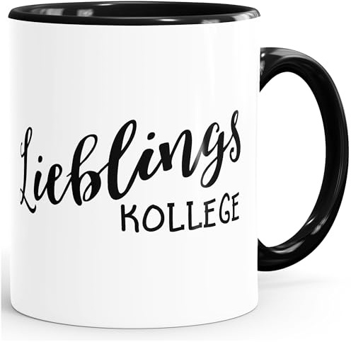 MoonWorks Büro-Tasse Lieblingskollege Geschenk Freundschaft Kollege Arbeitskollege Büro Kaffeetasse Teetasse Keramiktasse Schwarz unisize