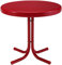 Crosley Furniture Griffith wetterbeständiger Retro-Beistelltisch aus Metall für Terrasse, Deck, Veranda, Rot