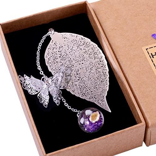 Toirxarn Metallblatt Lesezeichen mit Schmetterling Kristall Anhänger - Personalisiertes Geschenk für Mädchen, Frauen, Mütter, Schwestern, Lehrer und Buchliebhaber - Ideal für Muttertag und Geburtstag