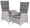 2X LC Garden Positionsstuhl Verstellsessel Parma Dining weiß-grau