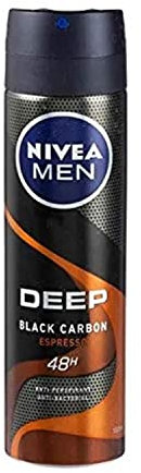 3er Pack - Nivea Men Deospray - Deep Black Carbon Dark Espresso - Antitranspirant - 150ml