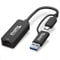 Plugable 2.5G USB C and USB to Ethernet Adapter, 2-in-1 Adapter Compatible with Thunderbolt 3 or USB 3.0, USB-C to RJ45 2.5 Gigabit LAN Ethernet, Compatible with Mac and Windows