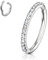 NewkeepsR Stahl 1,2 mm Dicke 14mm Chirurgenstahl Clicker Pave Ring mit Scharnier Besetzt mit funkelnden Klaren CZ-Edelsteinen