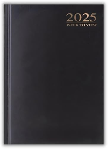PaulStore 2026 A4 | A5 | A6 Diary Week to View | Page A Day | Desk Diary | Hard Backed For Home And Office Use (Black, A5 Week To View)