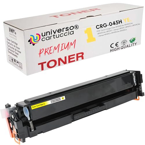 UniversoCartuccia® Kompatibel mit CANON CRG-045H Toner für Printer imageCLASS MF634Cdw MF632Cdw LBP612Cdw LBP612C i-Sensys LBP611C LBP611Cn LBP613Cdw i-Sensys MF63Cn MF63Cdw MF635Cx. (CRG05 4H YELLOW)