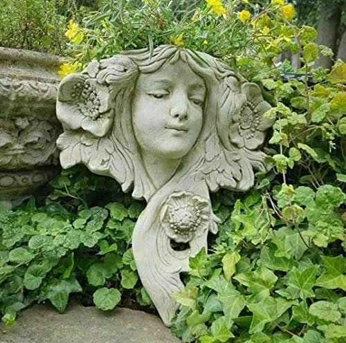 Art Nouveau Wall Planter Statue | Reconstituted Stone Concrete Outdoor Decoration Garden Ornament