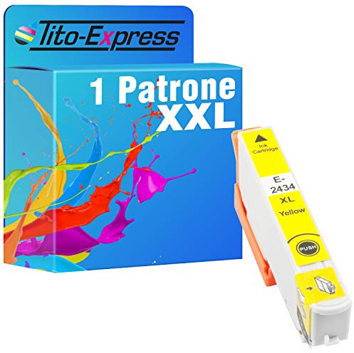 Tito-Express ProSerie 1x Druckerpatrone als Ersatz für Epson T2434 24XL mit 13ml Yellow XXL-Inhalt XP-55 XP-750 XP-760 XP-850 XP-860 XP-950 XP-960 XP-970