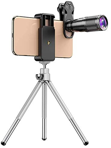 Yidoblo 6-in-1-Handy-Objektiv-Set: 22-faches Teleobjektiv, 205°-Fischaugenobjektiv, 120°-Weitwinkelobjektiv, 25-fach-Makro-Objektiv (zusammengeschraubt), kompatibel mit iPhone 11, 8, 7 X, Xs Max XR