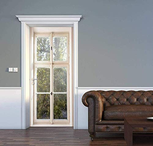 SDSONIU 3D Kreative Türaufkleber Einfachheit Fenster Sonnenlicht Wald 88X200Cm Türtapete Selbstklebend Türposter - Fototapete 3D Effekt Türfolie Poster Tapete Wandtattoo DIY Selbstklebende Wandbild P