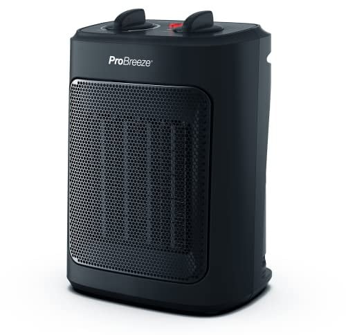 Pro Breeze Calefactor Bajo Consumo 2000W, 3 Niveles de Potencia y Modo Solo Ventilador- Para Casa, Oficina Escritorio, Dormitorio o Terraza - Estufa Eléctrica
