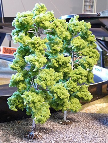 4-STÜCK Modellbau Bäume LAUBBÄUME BIRKEN mit Fuß 18cm hoch WUNDER SCHÖN