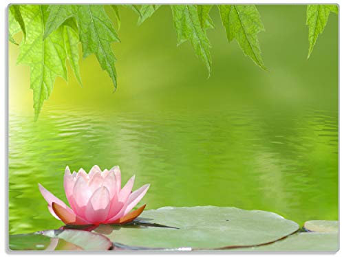 Wallario Glasunterlage/Schneidebrett aus Glas, Seerose auf dem Wasser, Größe 30 x 40 cm, Kratzfest, aus Sicherheitsglas