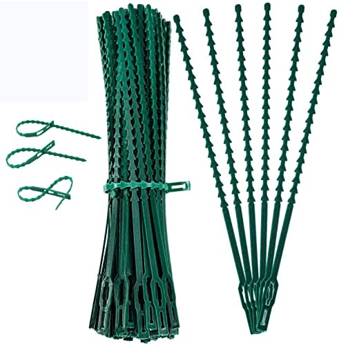Nothers Verstellbare Pflanzenbinder,100 Stück 17CM Flexible Garten Pflanzen Anbinder Kunststoff Schnellbinder Pflanzenclips,Blumen-Clip für Garten und Pflanzen