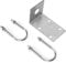 L-Bracket, Stainless Steel U‑Bolt Clamp Car Ham Radio Antenna Mount, for Vehicle-Mounted Radio UV, HF Antenna