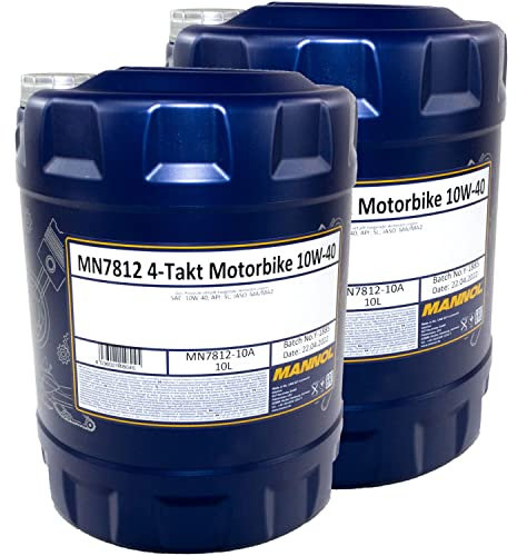 Motoröl Motor Öl MANNOL Motorbike 4-Takt 10W-40 API SL 2 X 10 Liter