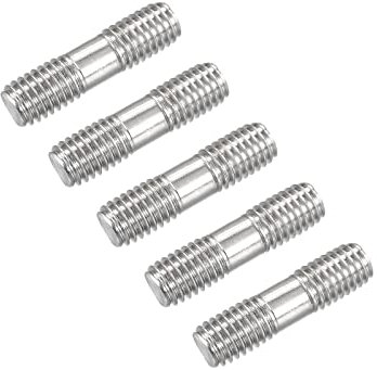 METALLIXITY Double Terminal Goujon Vis (M8 Filetage 30mm Longueur) 5Pcs 304 Inox Acier Double Fileté Barre Boulons - pour Maison Entretien