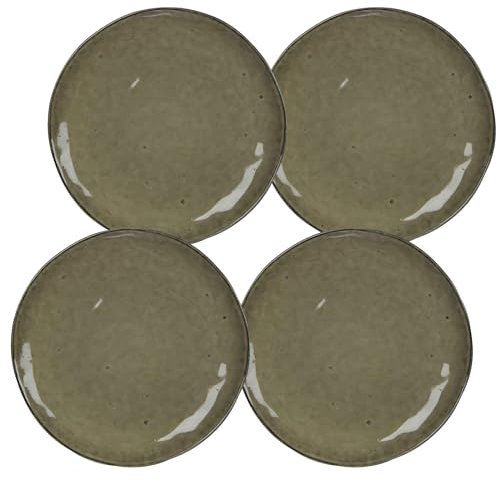 MICA Decorations Tabo Essgeschirr - 20x20x2 cm - Keramik - Créme - Staz von 4