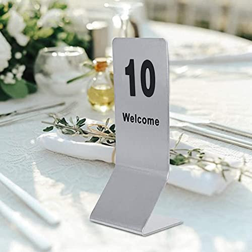 WORDFUN Tischaufsteller, Nummer Zeichen, Aus Edelstahl Robust, Praktisch Nummer Zahlen Karten, for Gaststätten, Restaurants, Hotels, Kantinen, Events, Festzelte Oder Cafés Anhängeschilder