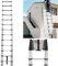 2.6M/8.5FT Telescoping Aluminium Extension Ladder - Heavy Duty Multi-Purpose Portable Folding With Non-Slip Feet - EN131 Safe Standard Collapse RV for Home - 330lbs Max Load