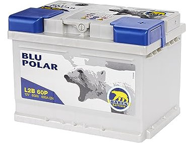 Baren Batteria Auto Flooded L2B 60P 12V 60Ah 600A, Batteria Auto Blu Polar ad Acido Libero per Veicoli Tradizionali, Basso Valore di Scarica, Senza Manutenzione, Pronta all'uso, Batteria Affidabile