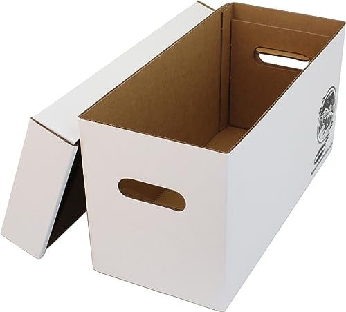 7 45rpm Vinyl Record Storage Box - Sturdy Cardboard with Removable Lid - Holds up to 200 7 Records - 1 Box #07BC09