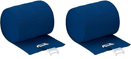 Höga-Lastic-Color, blau, 10 cm x 5 m gedehnt, dauerelastische Idealbinde, 2er Pack (1 x 0.059 kg)