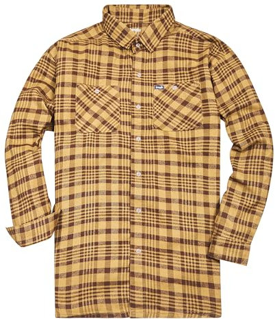 Wrangler Big and Tall Chemise en flanelle pour homme – Chemise à carreaux boutonnée pour homme, beige/marron, 3X