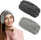 Yuqilin 2 Stück Stirnband Damen Winter, Strick Damen Verdicken Stirnband Fleece Elastizität, für Yoga Workout Vintage Haarschmuck (Dunkelgrau/Hellgrau)
