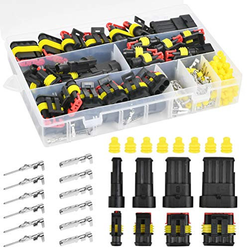 300 Stück Kabelverbinder, Wasserdicht Schnellverbinder Stecker Kabel Steckverbinder Stecker 1/2/3/4 Pin Auto Stecker,Fit für KFZ Motorrad Auto Boots LKW Autoelektrischer Kabelverbinder Stecker