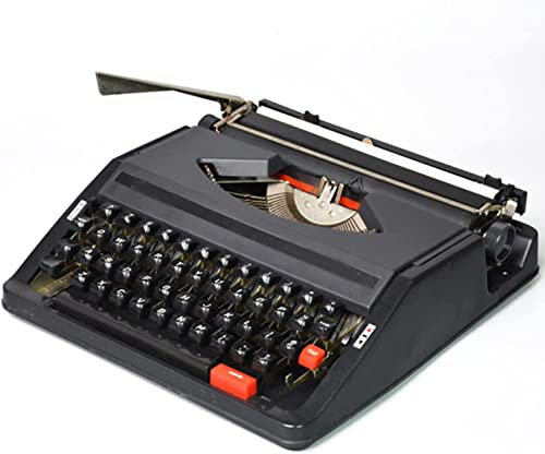 Vintage Klassische alte Retro-Schreibmaschine – traditionelle tragbare manuelle Schreibmaschine für Schriftsteller, schlanke und langlebige Textverarbeitung mit Doppelspule, schwarz-rotem Farbband