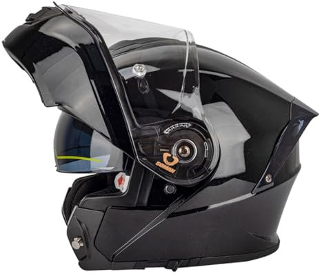 Klapphelm Motorradhelm Motorrad Helm mit Anti-Fog-Doppelvisier Motocross Integralhelm ECE/DOT Zertifiziert Rollerhelm Vollvisierhelm Racing Sturzhelm für Erwachsene Männer und Frauen 4,4XL