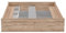 Forte VANKKA Bett 190, Modernes Bett mit 3 Schubladen, Weißes Bettgestell, Liegefläche: 180 cm x 200 cm, Holzwerkstoff, Stabeiche Holzdekor/Weiß, 190,5 cm breit x 43 cm hoch x 204,9 cm tief