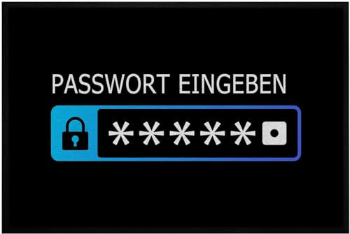 OM3® lustige Fußmatte mit Spruch - Passwort eingeben - IT Humor Geek Computer Nerd - rutschfest & waschbar - 60x40cm -