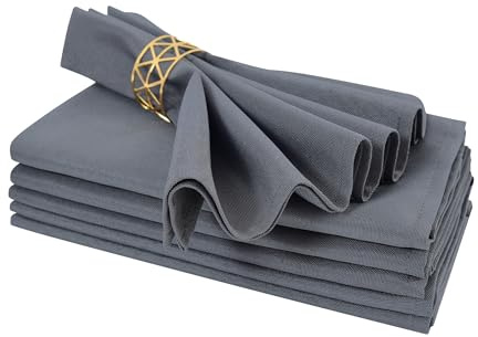 Nacuci Grey Cloth Napkins Set of 6 Washable Dinner Napkins, 18X18 in