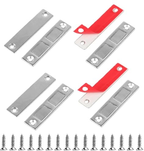 4 Pack Ultra Slim Magnetic Cabinet Latches, Double Magnet Design for Robust Closure, Invisible Cupboard Door Magnets, Ideal for Closet, Wardrobe, Furnishings and More.