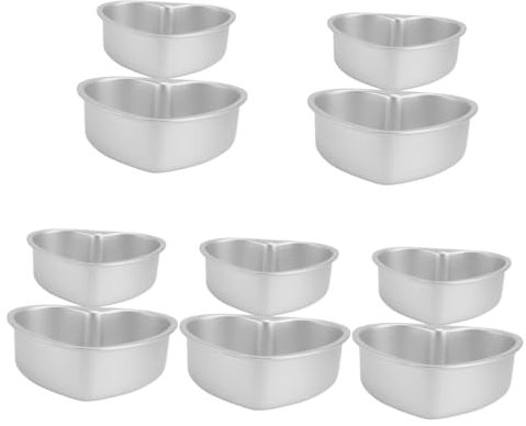PRETYZOOM 10 Stk Herz-kuchenform Bratpfanne Blech Herzförmige Kuchenformen Herzpfanne Mikrowelle Backform Praktische Backform Nützliche Backform Herz Backform Aluminiumlegierung