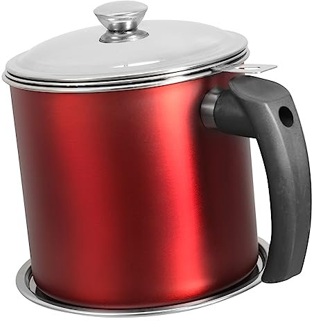 FUNOMOCYA Recipiente De Grasa De Acero Inoxidable Con Colador Y Tapa Para Filtrar Aceites Y Salsas Cocina Restaurante Y Hogar