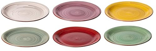 Studio Tavola Speiseteller - Mediterraner Stil, Rund, 26,5 cm, 6 Stück