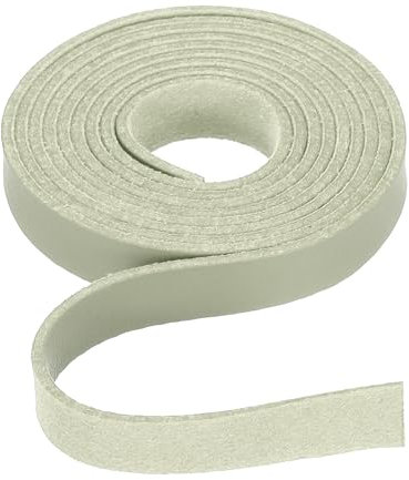 Rebower Flat Leather Cord,39 Inch 8mm Leather String PU Faux Leather Strips Strap,[for Jewelry Making DIY Craft Projects Belts Keychains Accessories]-1m/Cream