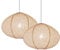 METHEDEECO 2er Set Pendelleuchten aus Leinen 50 cm – Faltbare Handgemachte Stoff-Lampenschirme in Herzform, Beige & Weiß – für Wohnzimmer, Schlafzimmer, Küche & Geschenkidee