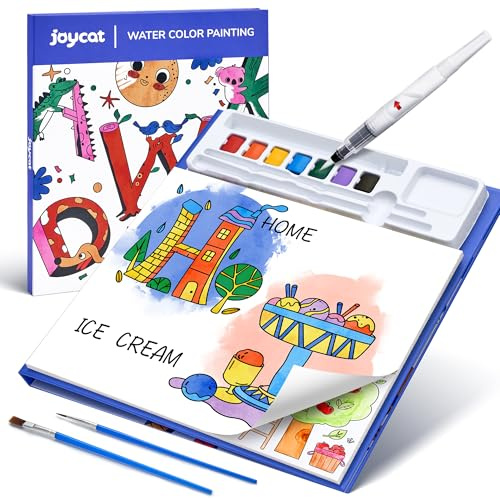JoyCat Paint with Water Coloring Books for Toddlers (Wisteria Blue) | Watercolor Painting Set for Kids Ages 3-5 & 4-8, Arts & Crafts Drawing Activity Travel Toy, Birthday Gifts for Boys & Girls
